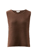 Load image into Gallery viewer, Margo Mesh Knit Top - Choc