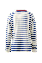 Load image into Gallery viewer, Scout Slouchy Long Sleeve Tee - Milk parussian blue stripe