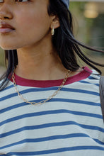 Load image into Gallery viewer, Scout Slouchy Long Sleeve Tee - Milk parussian blue stripe