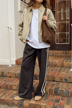 Load image into Gallery viewer, Gigi Wide Leg Trackpant - Black/ White Stripe