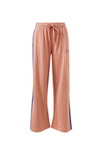 Load image into Gallery viewer, Gigi Wide Leg Terry Trackpant - Pink Clay Washed Navy side Stripe