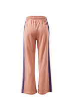 Load image into Gallery viewer, Gigi Wide Leg Terry Trackpant - Pink Clay Washed Navy side Stripe