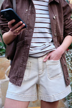 Load image into Gallery viewer, Esther Denim Patch Pocket Short - Cream