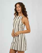 Load image into Gallery viewer, Rosa Stripe Mini Dress - Brwn Stripe