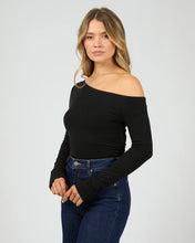 Load image into Gallery viewer, Kylie Long Sleeve Off Shoulder Top - Black