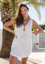 Load image into Gallery viewer, Paros Mini Dress - White