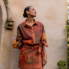 Load image into Gallery viewer, Cuban Tropical Wrap skirt - Coffee