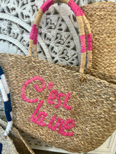 Load image into Gallery viewer, C’est La Vie Straw Tote Bag