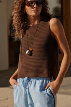Load image into Gallery viewer, Margo Mesh Knit Top - Choc