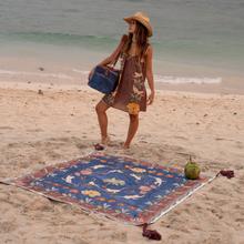 Load image into Gallery viewer, Eye of the Jungle Picnic Rug - Lagoon
