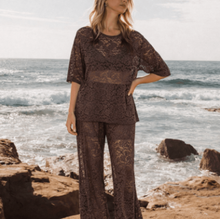 Load image into Gallery viewer, Desi Lace Top - Choc