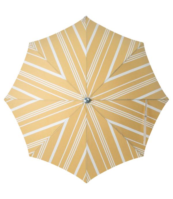 BUSINESS PLEASURE PREMIUM BEACH UMBRELLA-VINTAGE YELLOW STRIPE