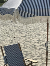 Load image into Gallery viewer, BUSINESS & PLEASURE PREMIUM BEACH UMBRELLA-LAURENS NAVY STRIPE - Bohemian Sundays, Business and Pleasure Co., Buy Boho Bohemian Clothing Online Australia, Kivari, Arnhem, Rowie, Will and Bear