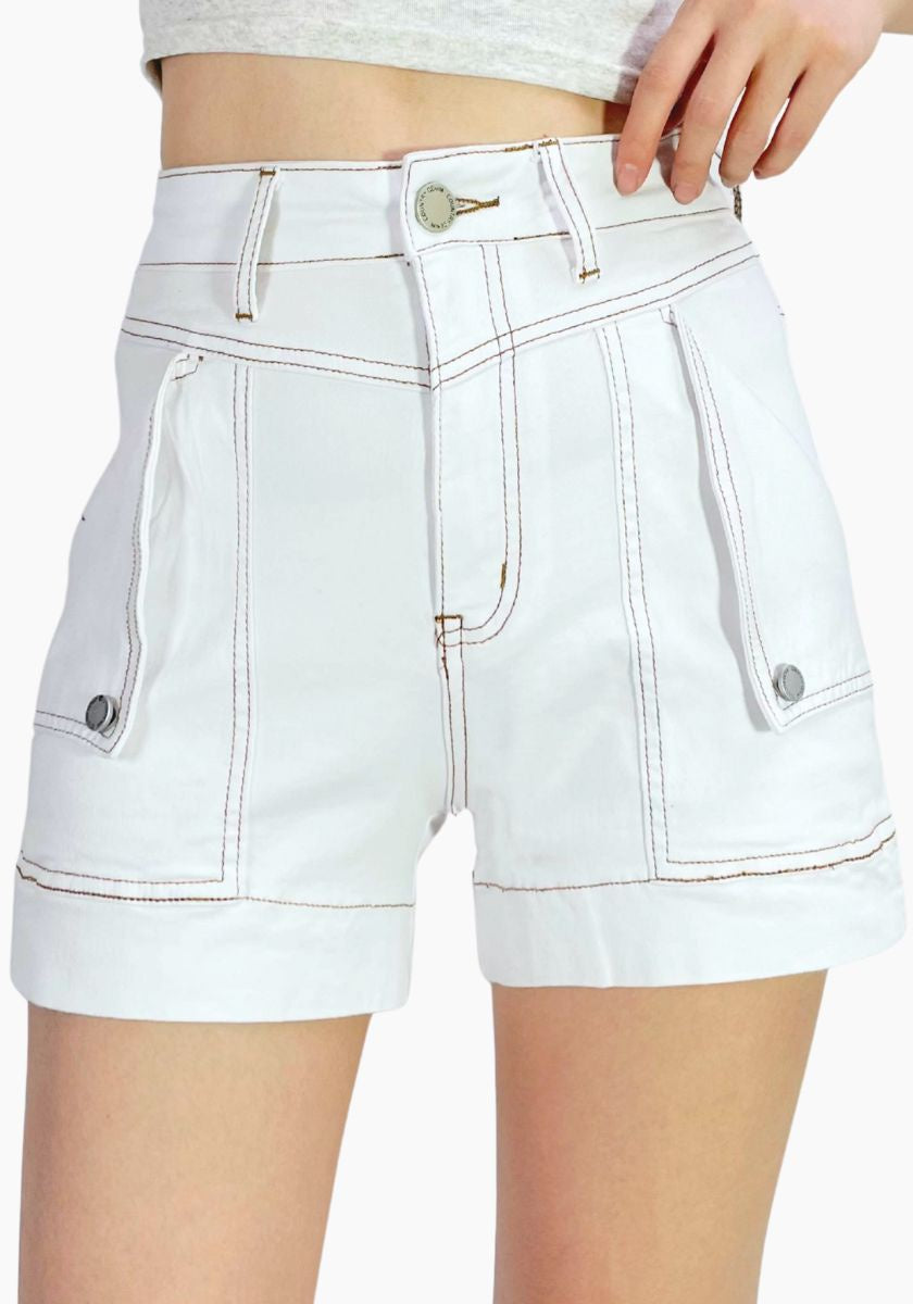 Aimee Denim Shorts - White