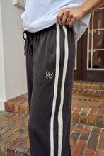 Load image into Gallery viewer, Gigi Wide Leg Trackpant - Black/ White Stripe
