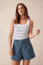 Load image into Gallery viewer, Esther Denim Patch Pocket Short - Fresh Indigo
