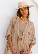 Load image into Gallery viewer, 3 Palms Shirt Dress - Almond
