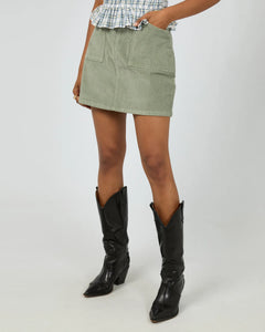Emma Cord Skirt - Khaki