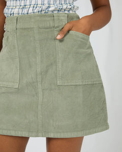 Emma Cord Skirt - Khaki