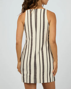 Rosa Stripe Mini Dress - Brwn Stripe