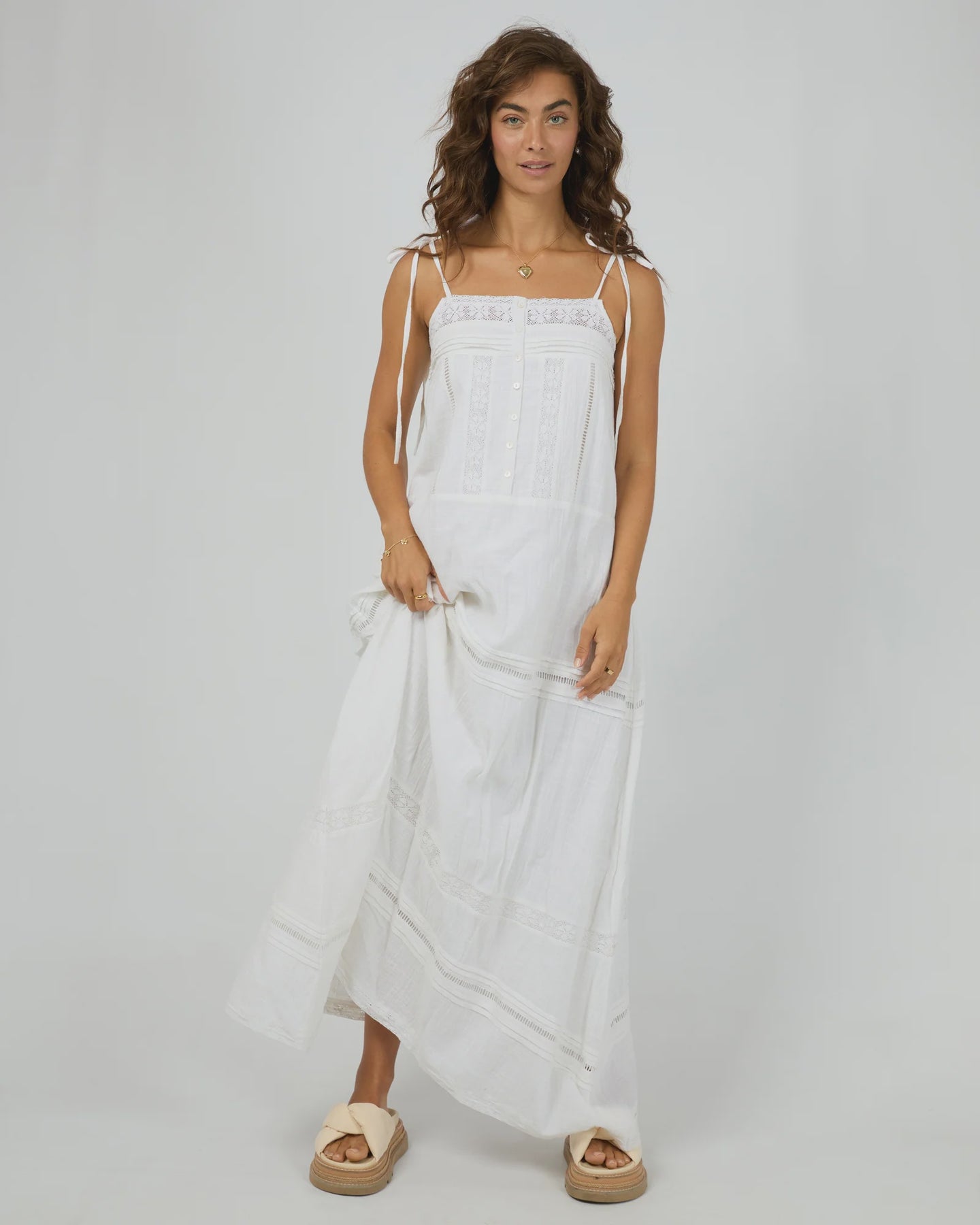 Dusty Maxi Dress - White