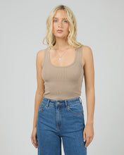 Load image into Gallery viewer, Washed Rib Scoop neck Tank - Stone
