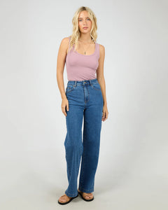 Washed Rib Scoop neck Tank - Qrtz
