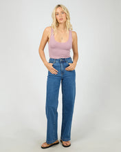 Load image into Gallery viewer, Washed Rib Lace Tank - Quartz
