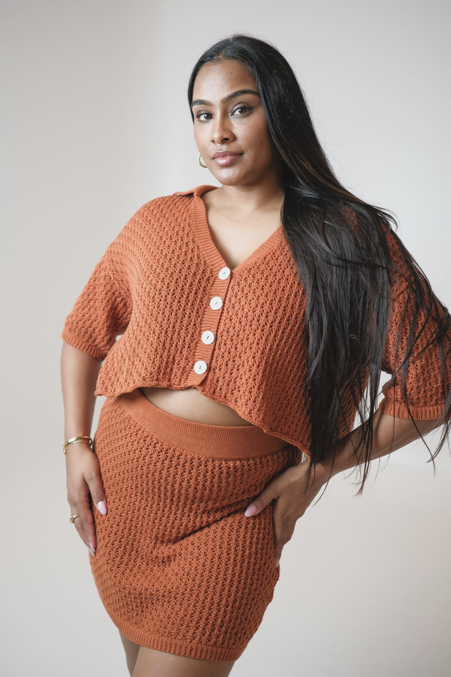 Devi Crochet Skirt Rust