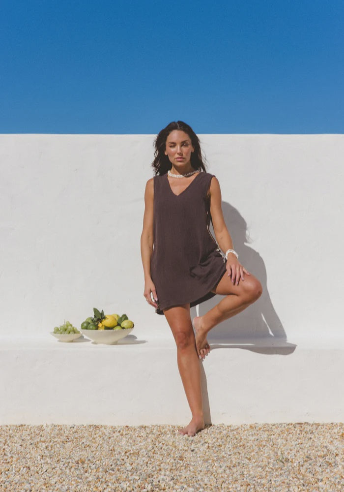 Azure Mini Dress - Espresso