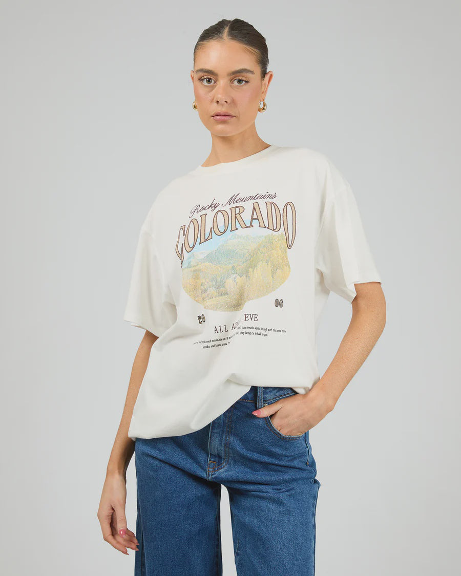 Rocky Mountains relaxed Tee - V White