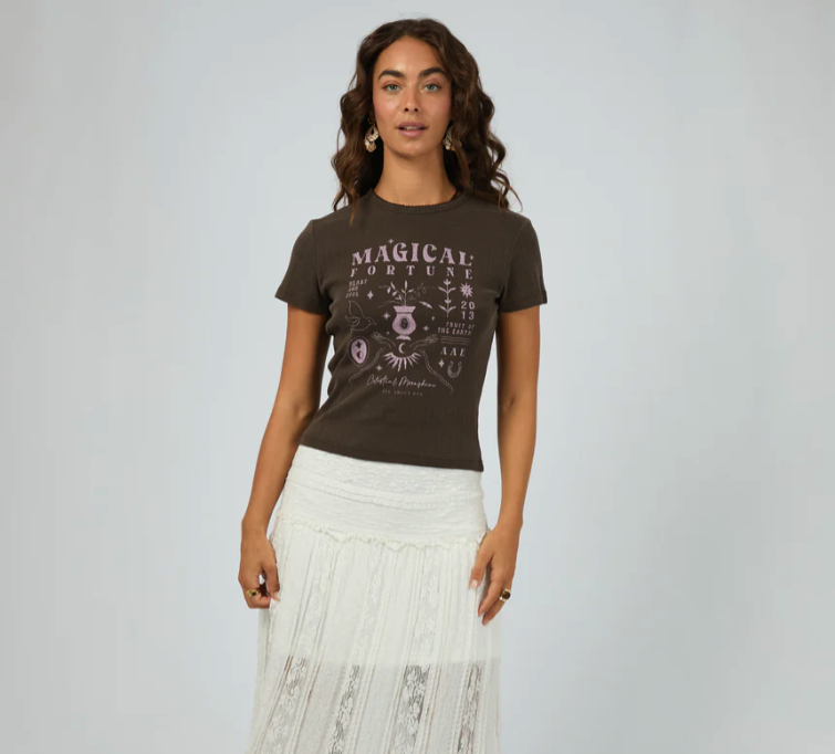 Fortune Baby Tee - Brwn