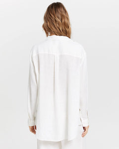Tokyo Linen Blend Shirt - White