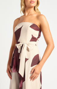Michelle - Floral Strapless Jumpsuit
