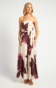 Michelle - Floral Strapless Jumpsuit