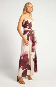 Michelle - Floral Strapless Jumpsuit