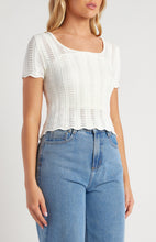 Load image into Gallery viewer, Adele - Crochet Knit Top with Scallop Hem Details
