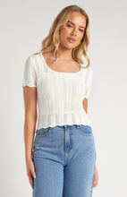Load image into Gallery viewer, Adele - Crochet Knit Top with Scallop Hem Details
