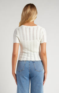 Adele - Crochet Knit Top with Scallop Hem Details