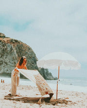 Load image into Gallery viewer, HOLIDAY BEACH UMBRELLA-ANTIQUE WHITE - Bohemian Sundays, Business and Pleasure Co., Buy Boho Bohemian Clothing Online Australia, Kivari, Arnhem, Rowie, Will and Bear, Wandering Folk, Skinned,
