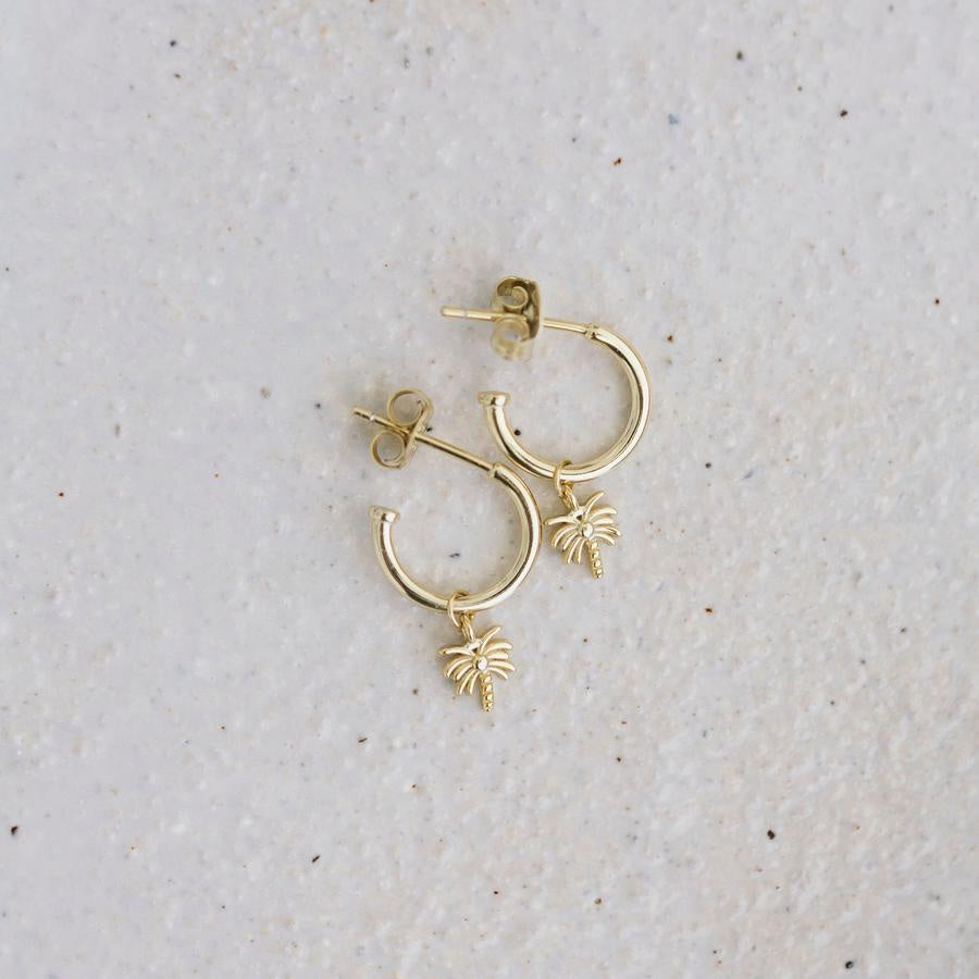 Golden Palm Earrings - Bohemian Sundays, Sun Soul, Buy Boho Bohemian Clothing Online Australia, Kivari, Arnhem, Rowie, Will and Bear, Wandering Folk, Skinned, Barefoot Blonde