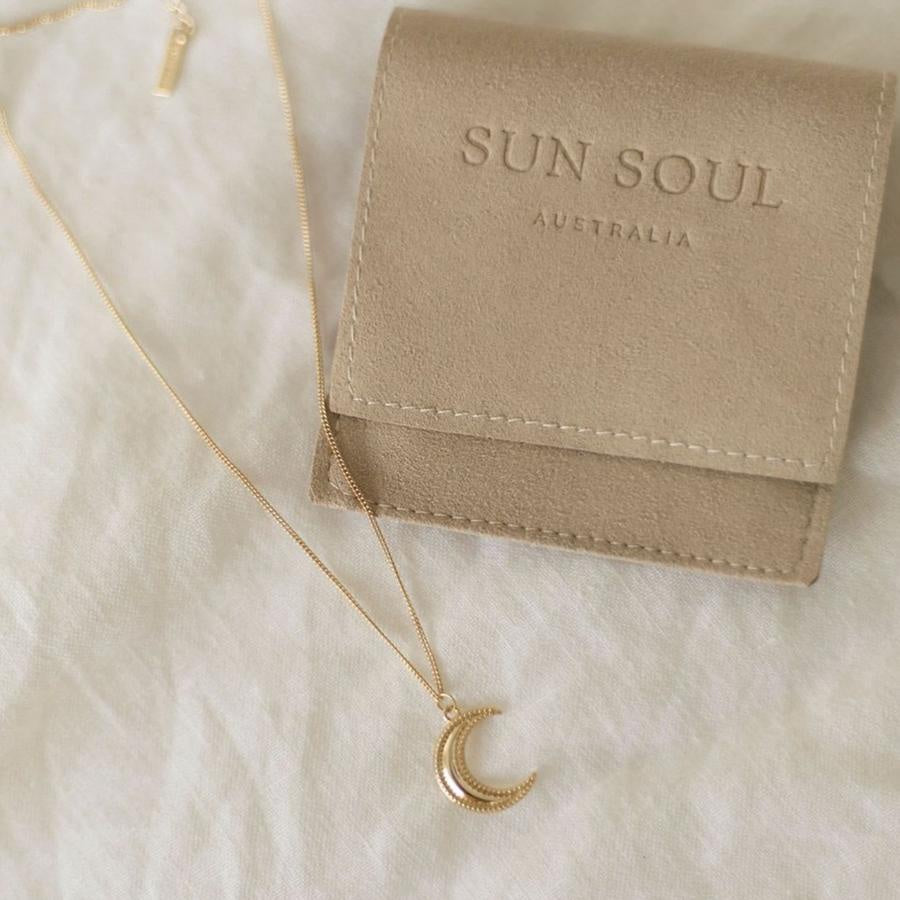 Crescent Moon Necklace $79.00 - Bohemian Sundays, Sun Soul, Buy Boho Bohemian Clothing Online Australia, Kivari, Arnhem, Rowie, Will and Bear, Wandering Folk, Skinned, Barefoot Blonde