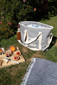 The Cooler Tote - Navy Stripe - Bohemian Sundays, Business and Pleasure Co., Buy Boho Bohemian Clothing Online Australia, Kivari, Arnhem, Rowie, Will and Bear, Wandering Folk, Skinned, Barefo
