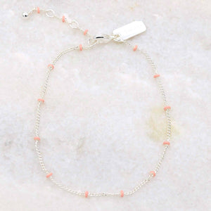 Layer Me Bracelet - Silver with Blush Pink