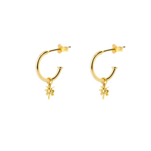 Load image into Gallery viewer, Golden Palm Earrings - Bohemian Sundays, Sun Soul, Buy Boho Bohemian Clothing Online Australia, Kivari, Arnhem, Rowie, Will and Bear, Wandering Folk, Skinned, Barefoot Blonde
