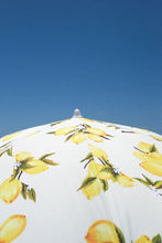 Load image into Gallery viewer, HOLIDAY BEACH UMBRELLA-VINTAGE LEMONS - Bohemian Sundays, Business and Pleasure Co., Buy Boho Bohemian Clothing Online Australia, Kivari, Arnhem, Rowie, Will and Bear, Wandering Folk, Skinned
