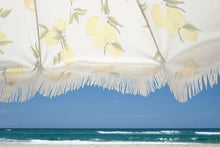 Load image into Gallery viewer, HOLIDAY BEACH UMBRELLA-VINTAGE LEMONS - Bohemian Sundays, Business and Pleasure Co., Buy Boho Bohemian Clothing Online Australia, Kivari, Arnhem, Rowie, Will and Bear, Wandering Folk, Skinned
