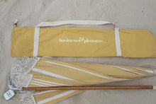 Load image into Gallery viewer, BUSINESS &amp; PLEASURE PREMIUM BEACH UMBRELLA-VINTAGE YELLOW STRIPE - Bohemian Sundays, Business and Pleasure Co., Buy Boho Bohemian Clothing Online Australia, Kivari, Arnhem, Rowie, Will and Be
